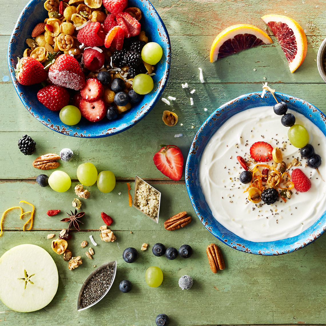 Yogurt,  Fruit, Berries,  Nuts